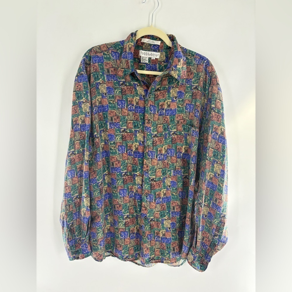 Perry Ellis Colorful Geometric Print Men's Shirt